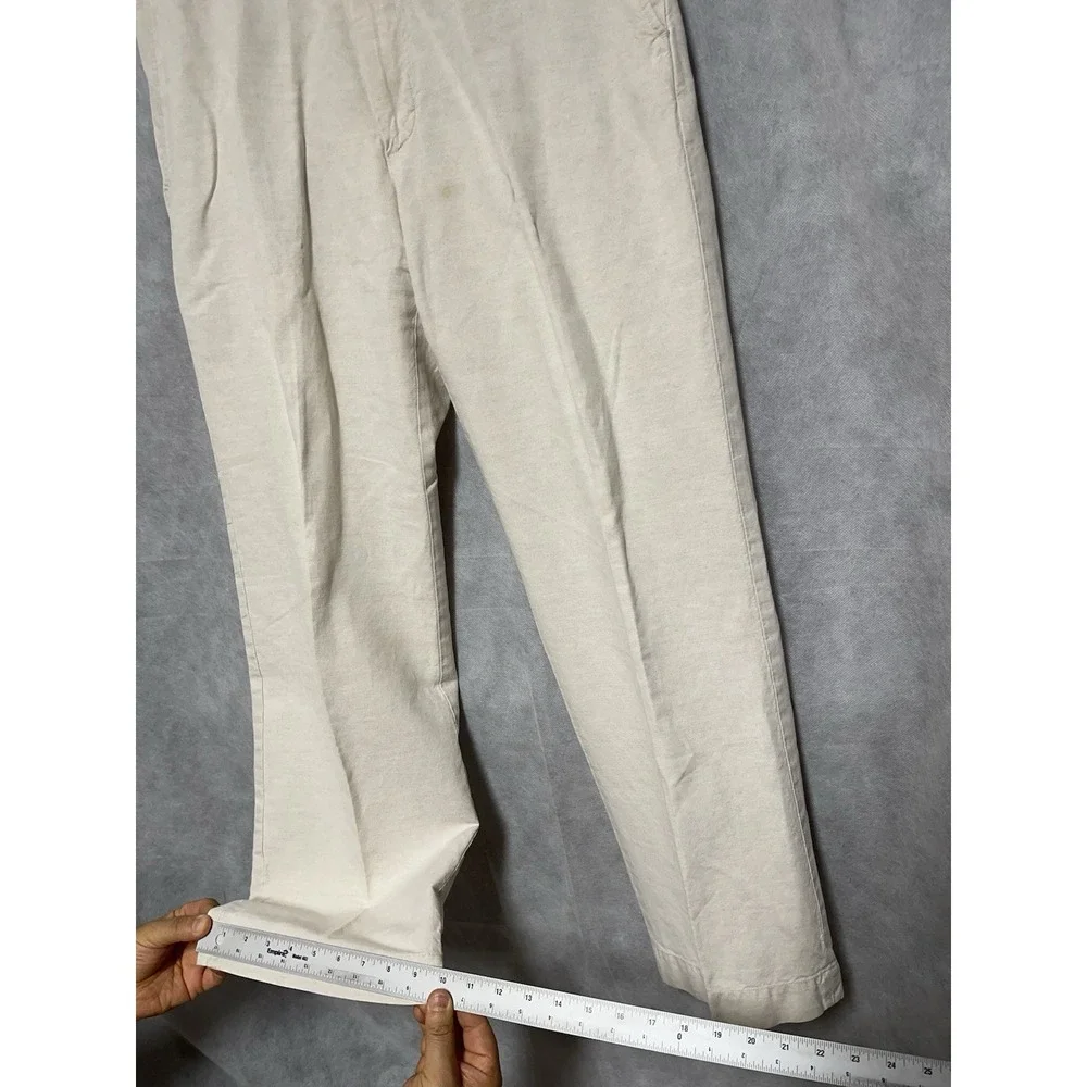 Banana Republic Pants Men's 34X31 Ivory Straight Linen Cotton Coastal Academia